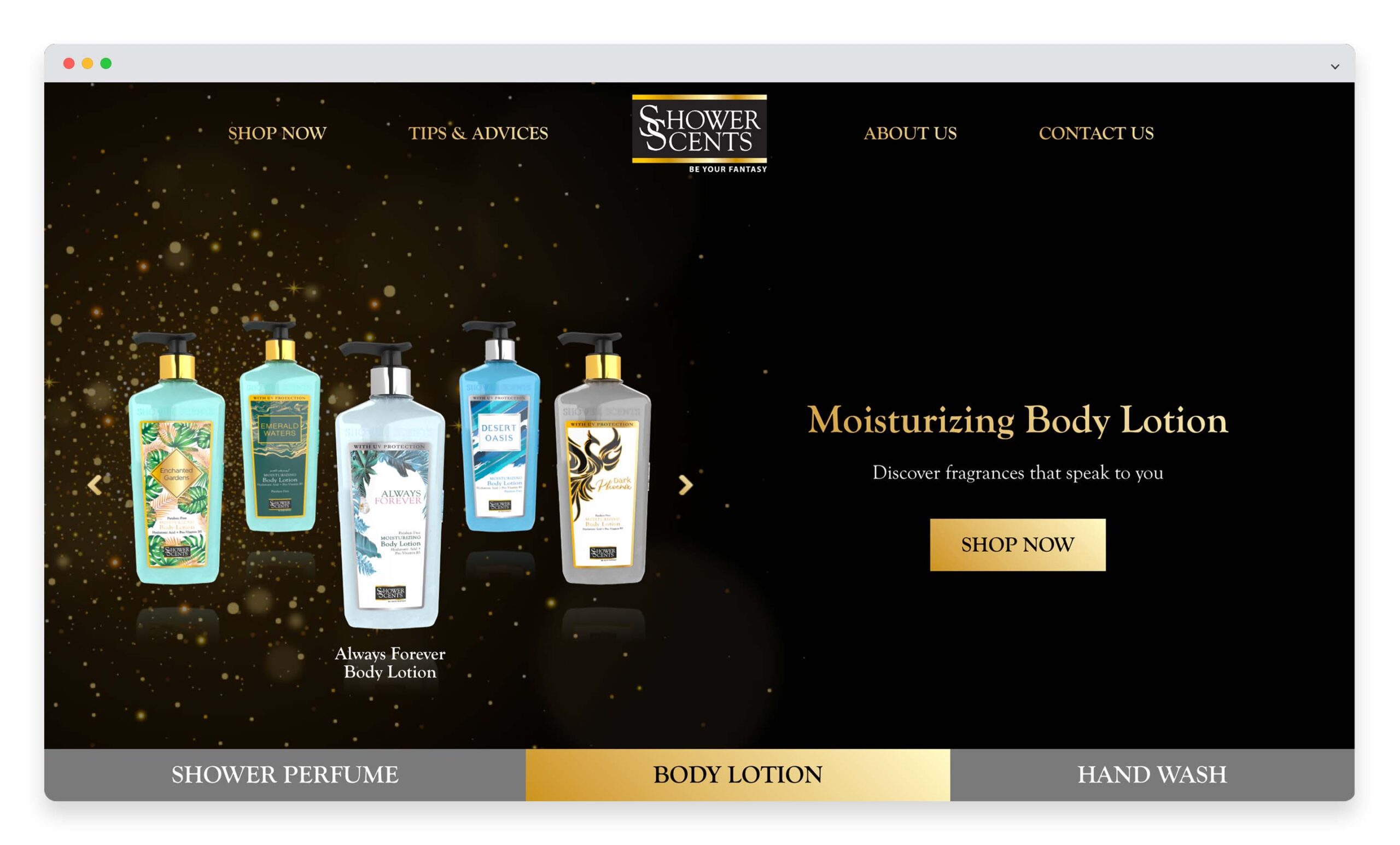 Shower Scents Portfolio Website | Yahyou | Transform your online presence through digital and social media marketing